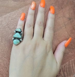 Dry Creek Turquoise & Sterling Silver Ring Southwestern Western Cowgirl 4.75